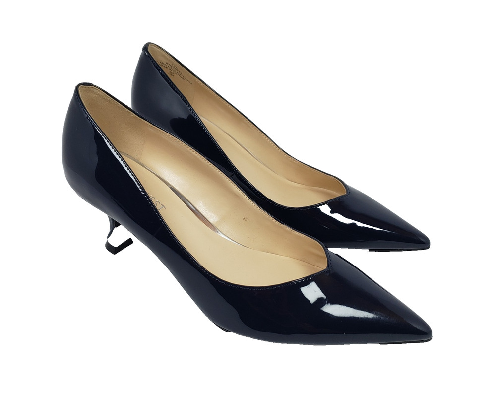 Nine West Andes Womens Size 9.5 Dark Blue Formal Point Toe Pump 2.75" Heel Shoes